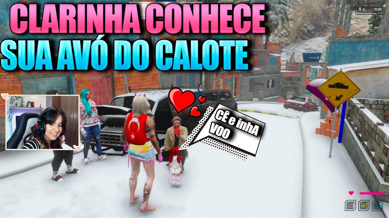 CLARINHA ENCONTRA A SUA AVÓ DO CALOTE, MÃE DO BK (RESEINHA)