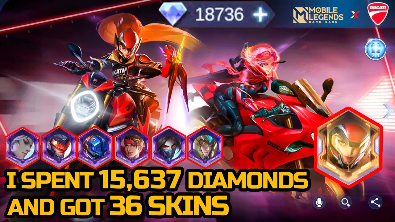 I SEPNT 15K DIAMONDS ON MLBB X DUCATI EVENT AND GOT 36 SKIN
