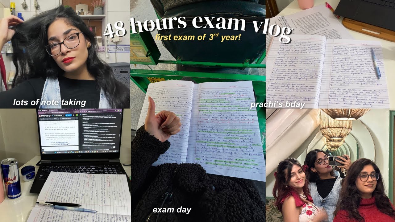 productive (& fun) exam vlog ✎⭐ | cramming for exam, prachi's birthday, fun time with friends etc!