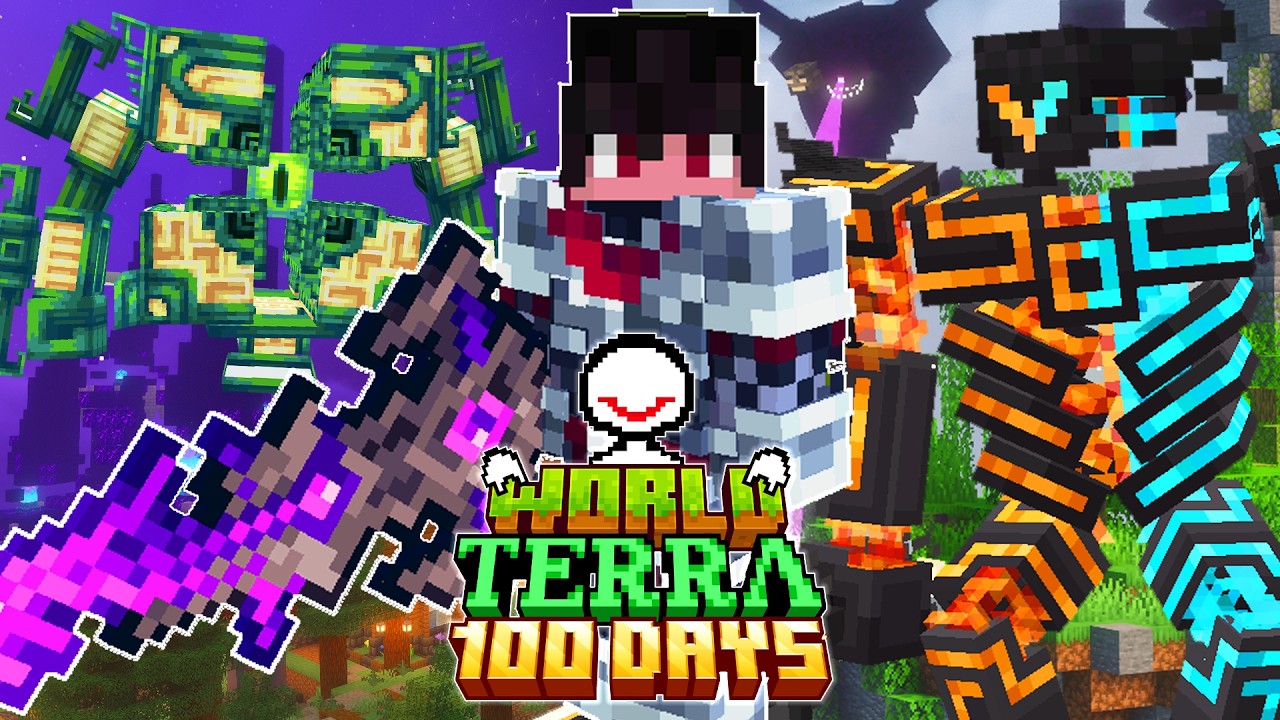 I Survived 100 Days in WORLD TERRA Minecraft!