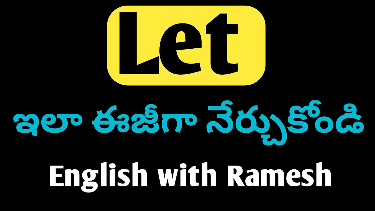 Let | learn english through telugu | English with Ramesh