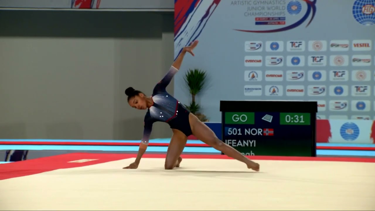 IFEANYI Hannah (NOR) - 2023 Artistic Junior Worlds - Qualifications Floor Exercise