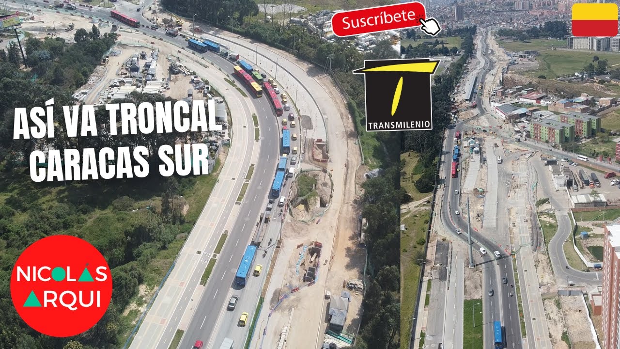 Así va Construcción Troncal Caracas Sur de TransMilenio en Bogotá 🇨🇴 Estación Molinos a Portal Usme