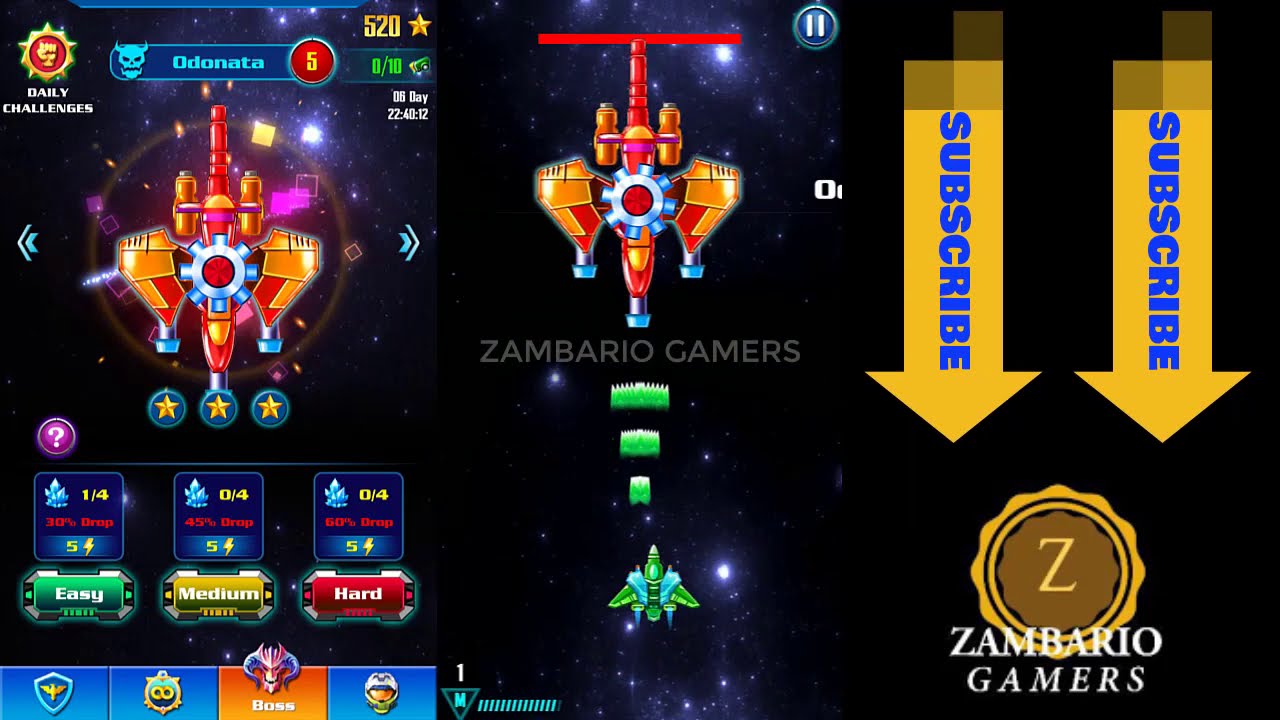 Odonata Alien Shooter | Boss 5 | Campaign Level 20 Boss | Galaxy Attack | Easy Medium Hard