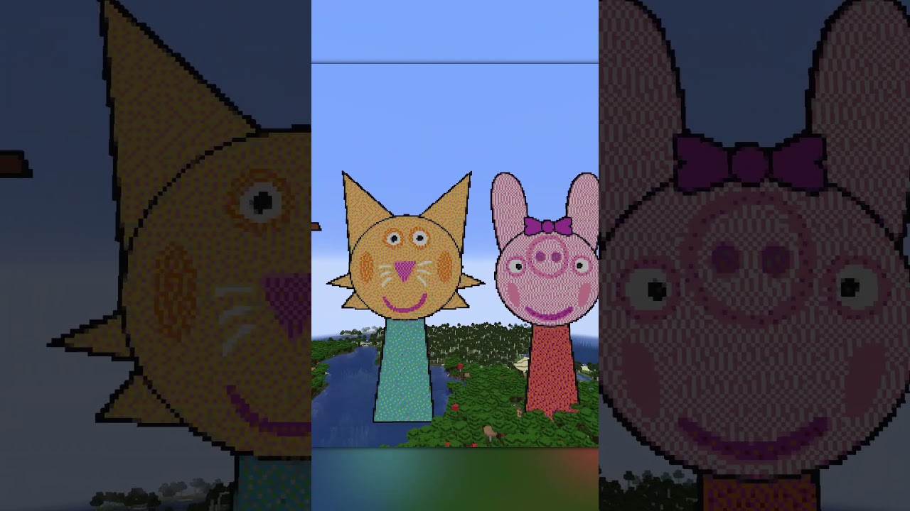 Incredibox Sprunki with Peppa Pig front faces (in Minecraft)