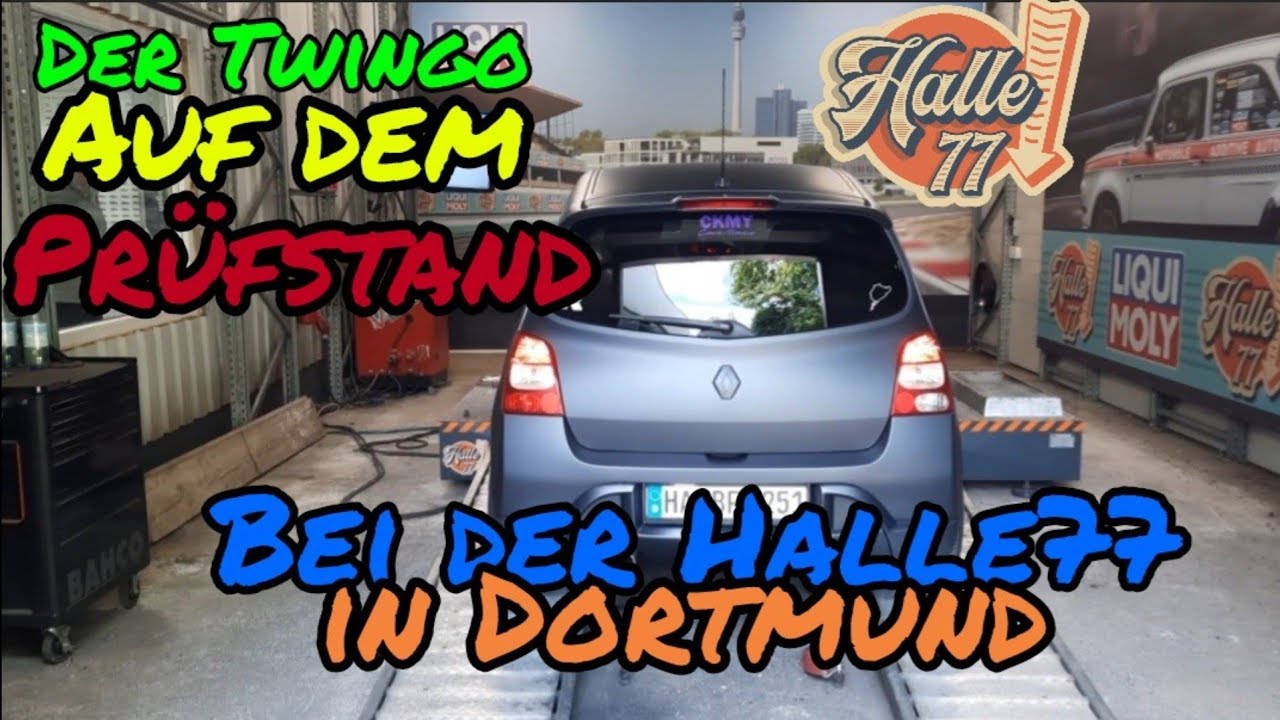 Der Twingo auf dem Prüfstand bei der Halle 77 in Dortmund.