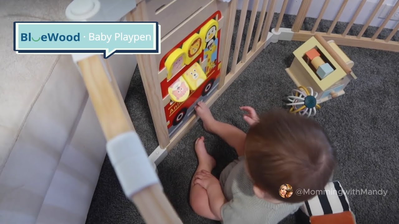 Safe & Stylish Baby Playpen Setup | @MommingwithMandy Reviews Bluewood Baby Play Yard