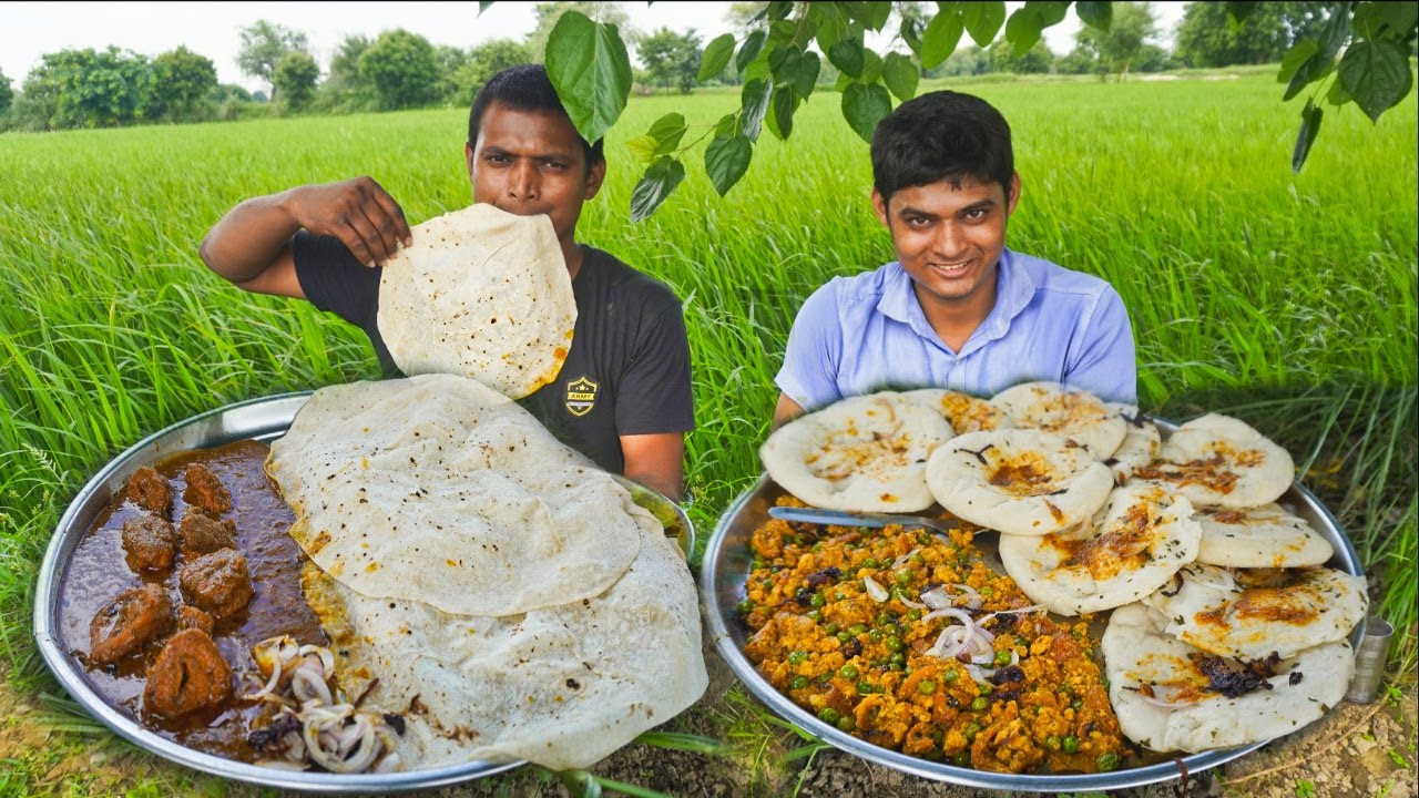 15X Rumali Roti , Butter Tikka Masala Chap Vs 10X Kulcha With Matar Paneer Korma Eating Challenge