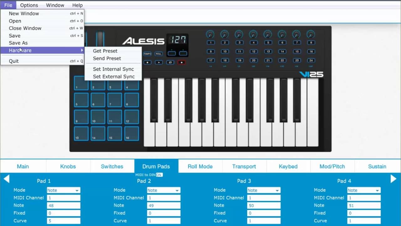 Alesis VI25 Editor Problems