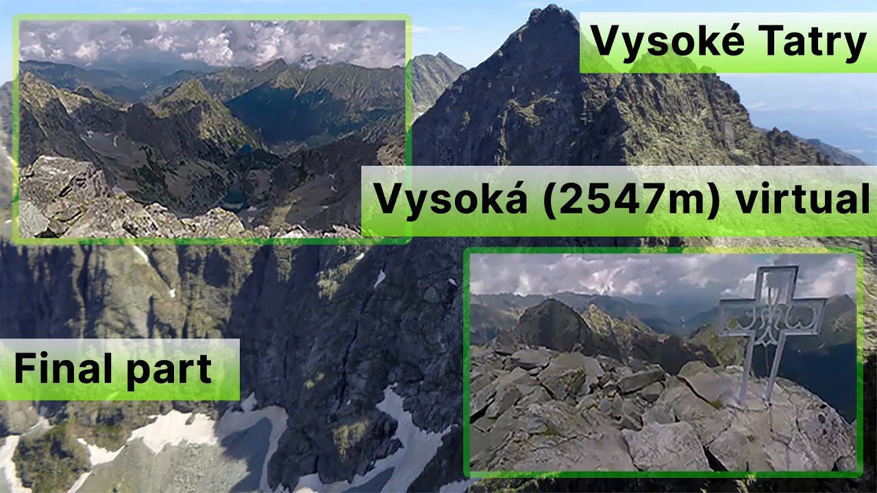Vysoká virtual s komentárom cesty - posledná časť (Centrálny žlab - Vrchol)