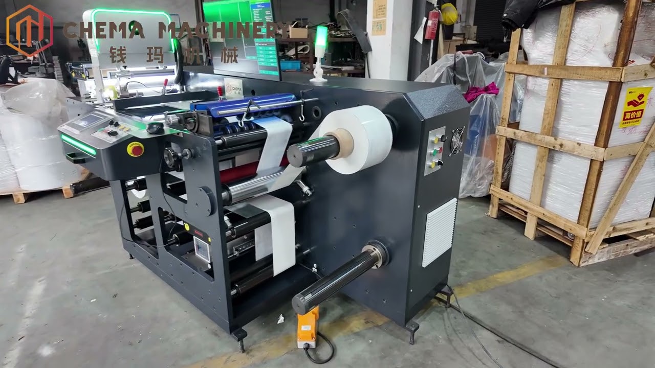 Máquina cortadora-rebobinadora de inspección en línea de papel de etiquetas CMPJC 350