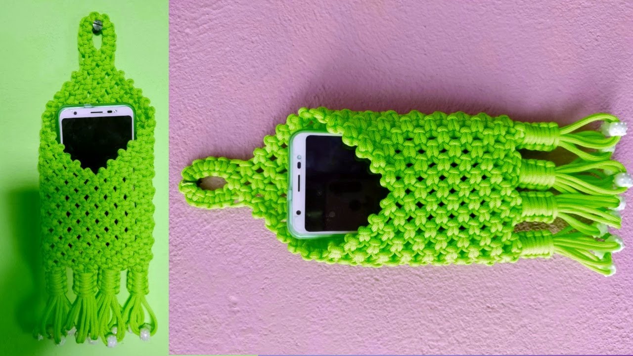 Mobile holder for your Car, multi-purpose macrame mobile phone holder making, easy design mob holder