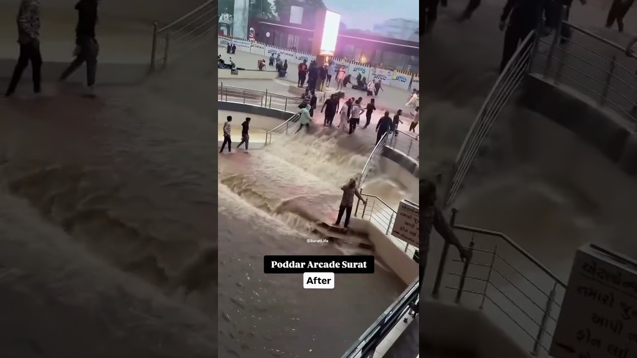 100 Crore Loss? 💸 Monsoon Destroys Surat's Poddar Arcade Market #surat