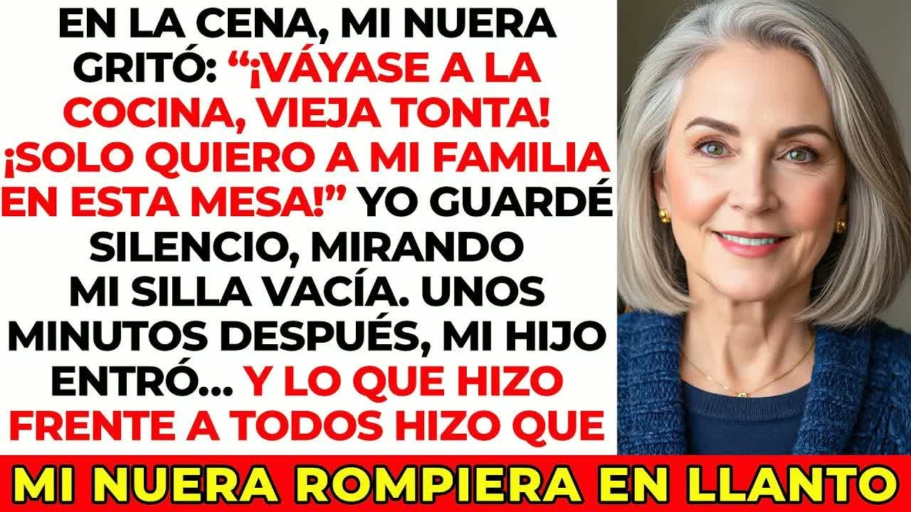 Mi nuera me apartó de la mesa frente a todos  Pero justo después… lo que pasó la hizo llorar
