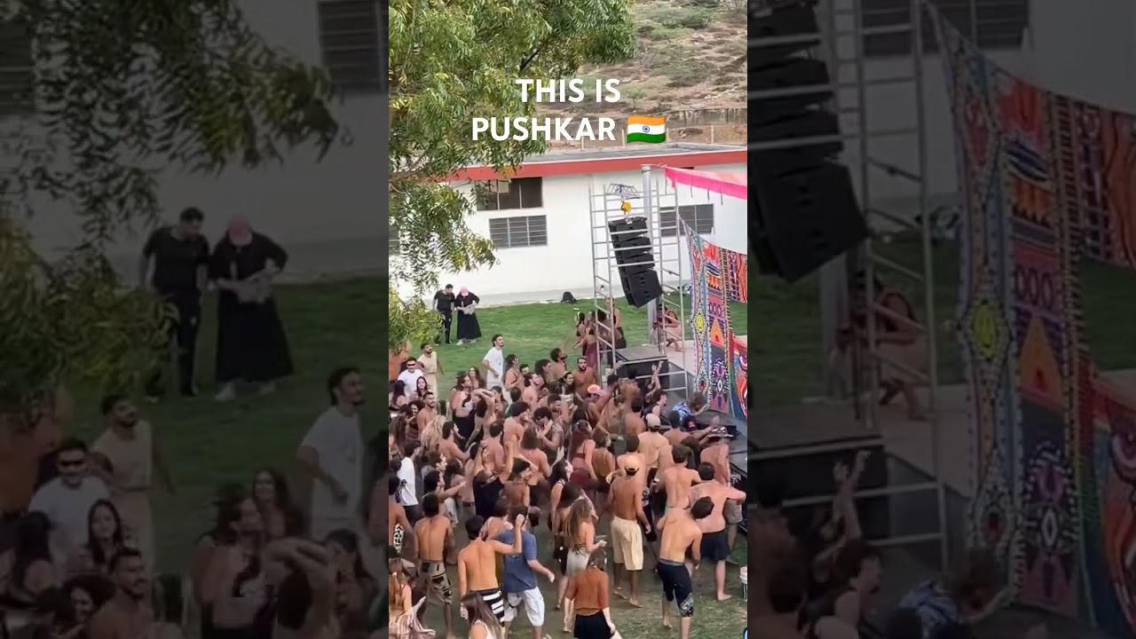 Pushkar 🇮🇳 Rave scenes, Goa party at Rajasthan. #psytrance #holi #goatrance #musicfestival #crazy