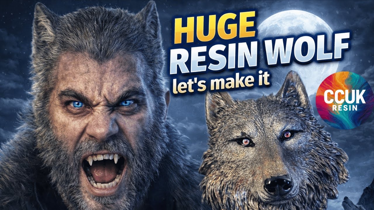 Ультрареалистичная ГИГАНТСКАЯ голова волка из смолы! 🐺🔥 Искусство работы со смолой нового уровня.