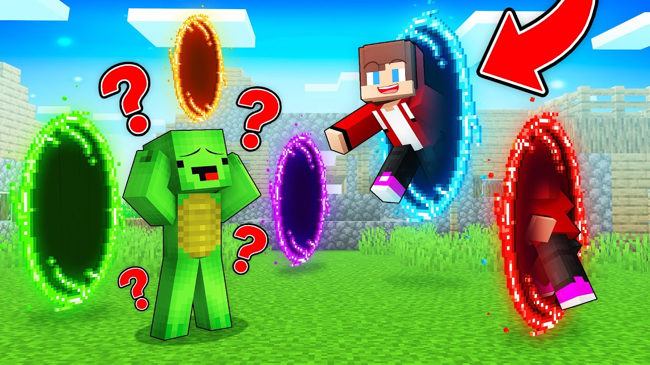 JJ Use a Portal Gun to Prank Mikey in Minecraft (Maizen)