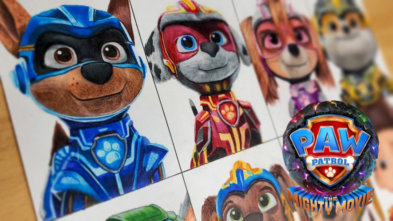Drawing PAW Patrol: The Mighty Movie | The Mighty Pups [#2]