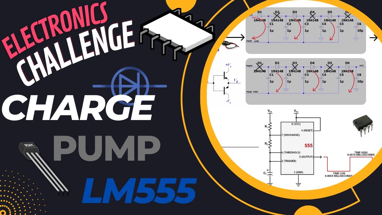BASIC ELECTRONICS: CHARGE PUMP + 555 + PUSH-PULL - CHALLENGE PROJECT