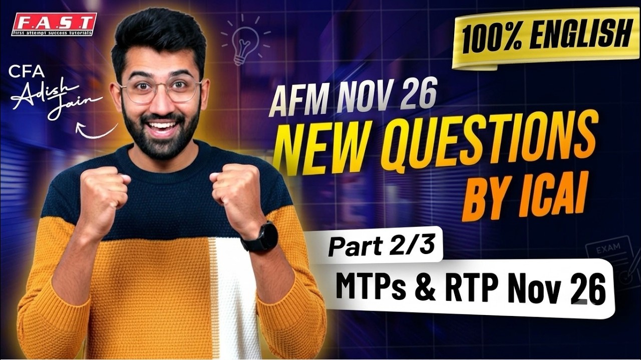 AFM MTP Nov 26 & RTP Nov 26 in English | CA Final AFM New Questions for Nov 26