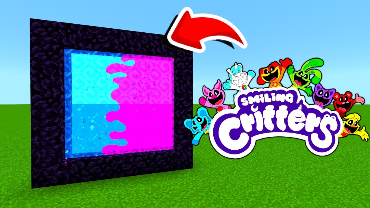 How To Make A Portal To The SMILING CRITTERS Dimension in Minecraft PE