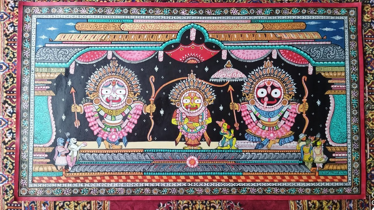 How To Draw Lord Jagannath  Raghunatha Besha Step by step pattapainting 🙏