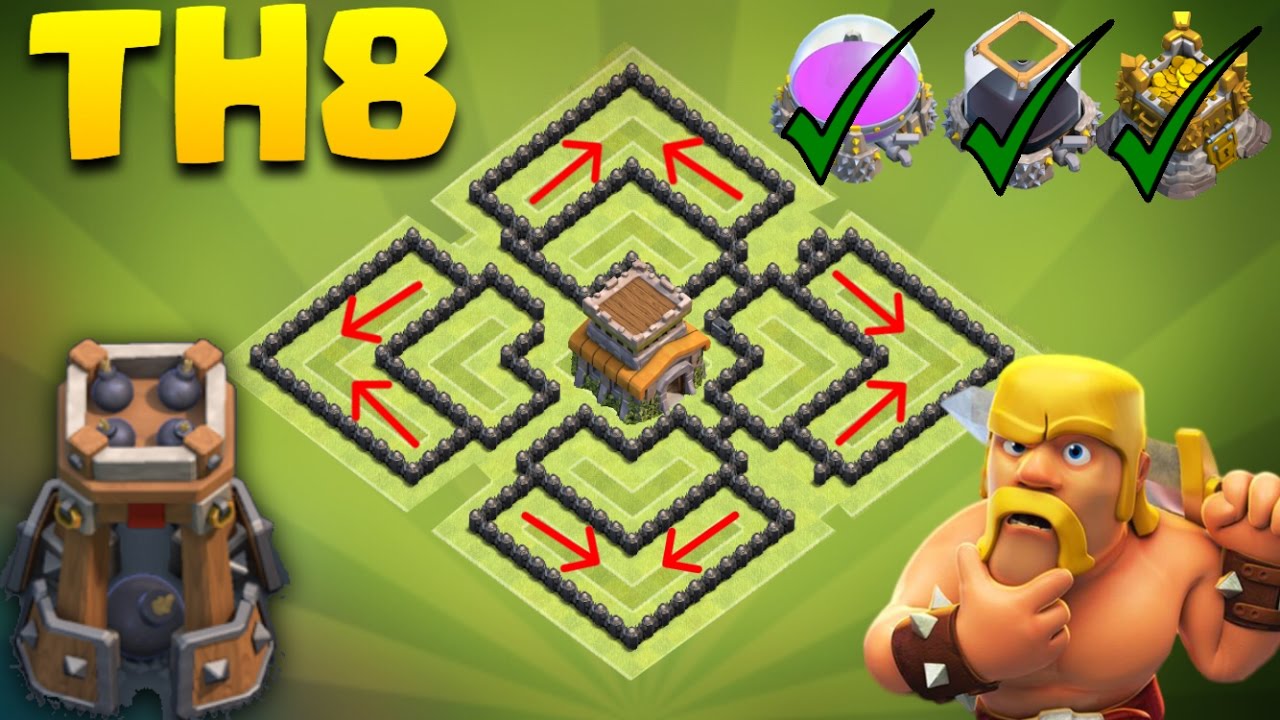 New Town Hall 8 (TH8) Farming base design/Loot protective base design- Clash of clans