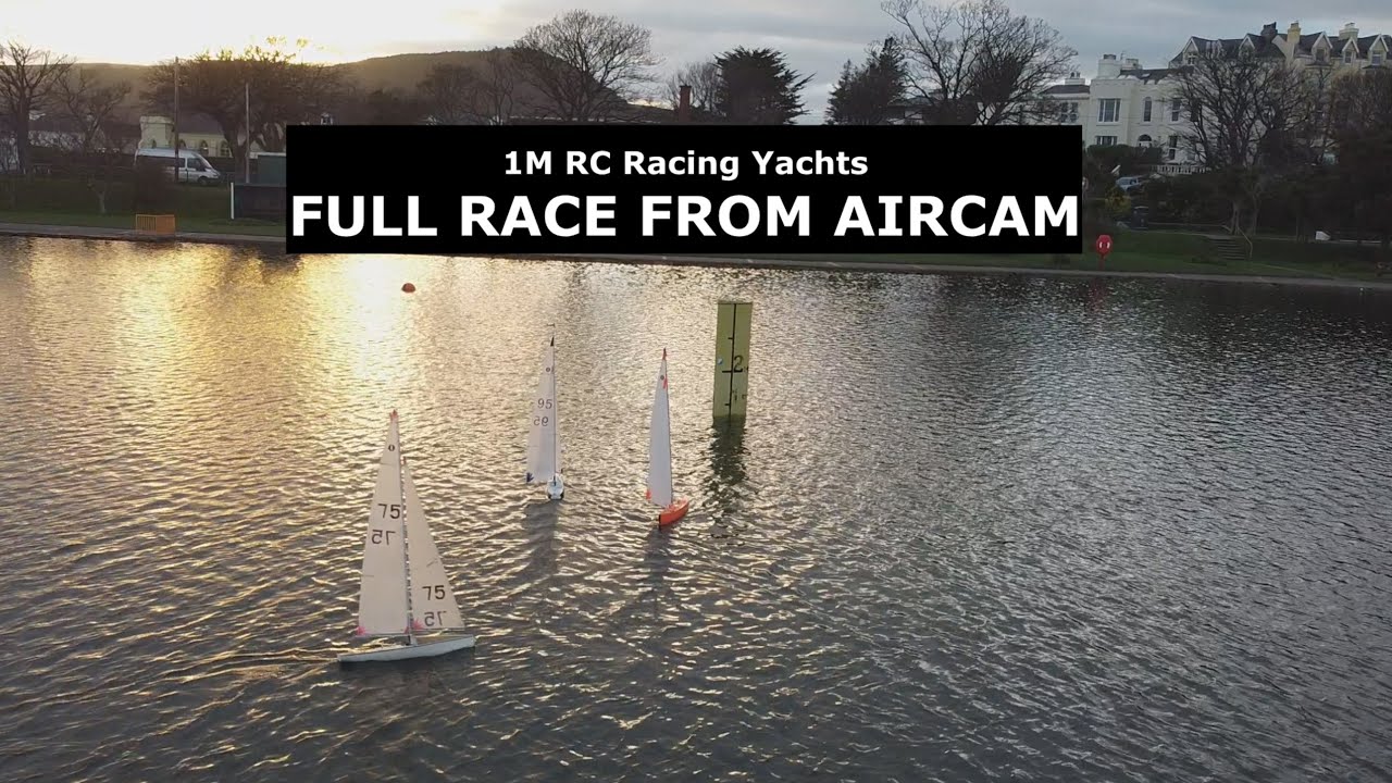 1Metre RC Sailing Yacht Race from Follow Drone Cam