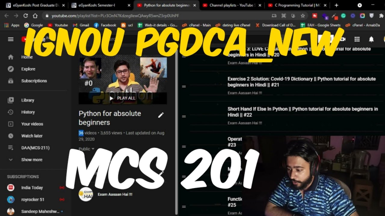 IGNOU PGDCA NEW - Learn C and Python for MCS 201