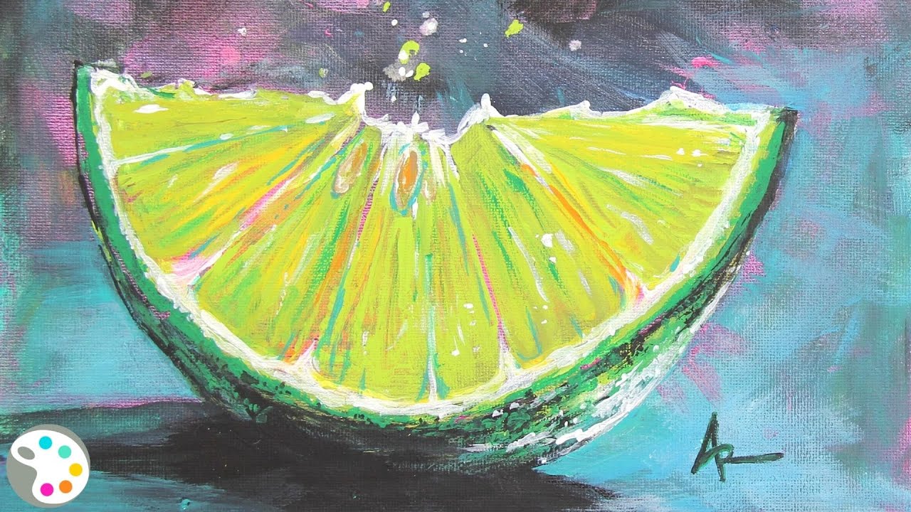 Citrus Lime Painting / Acrylic Painting / Step-by-Step Tutorial