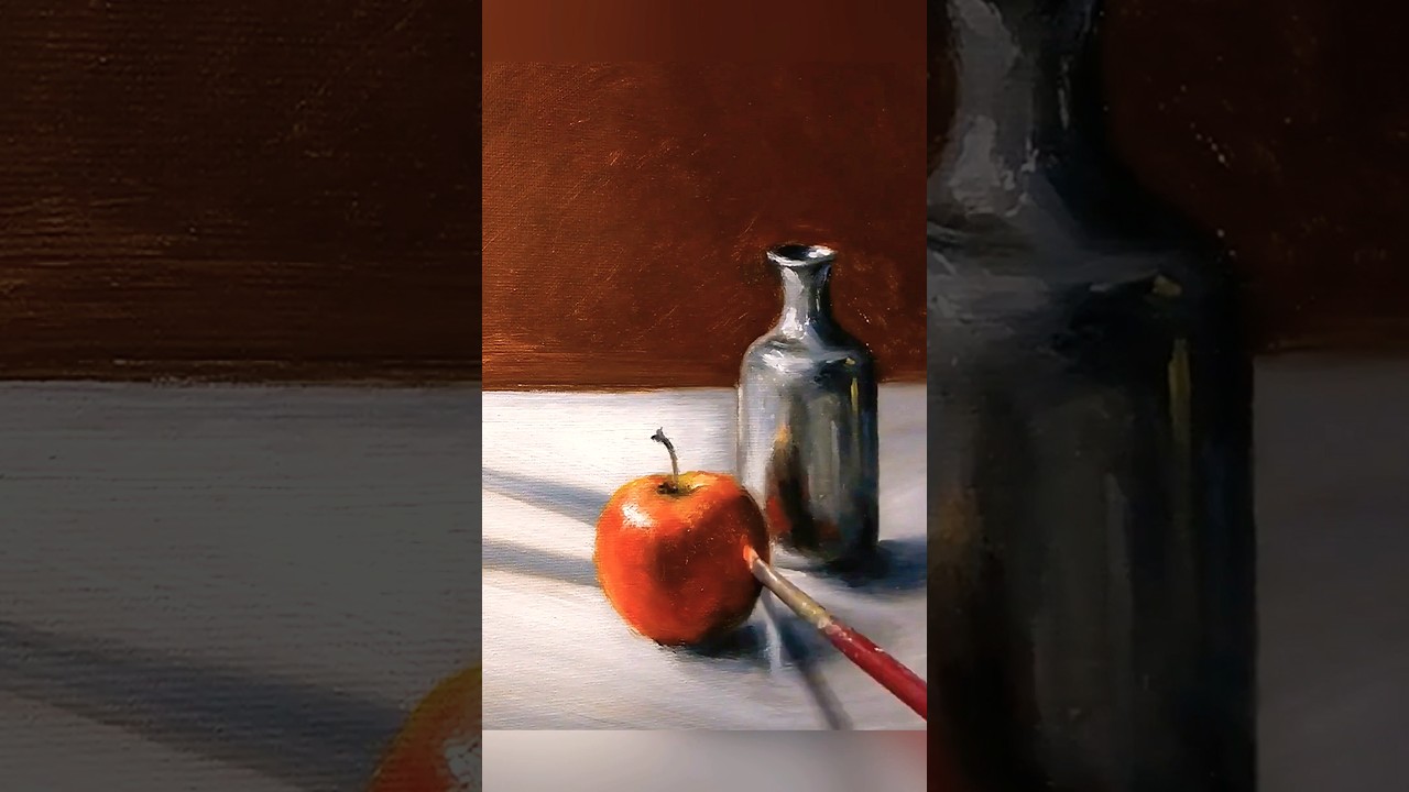 Still Life Oil Painting 🎨 #art #allaprimaoilpainting #stilllifeoilpainting #applepainting