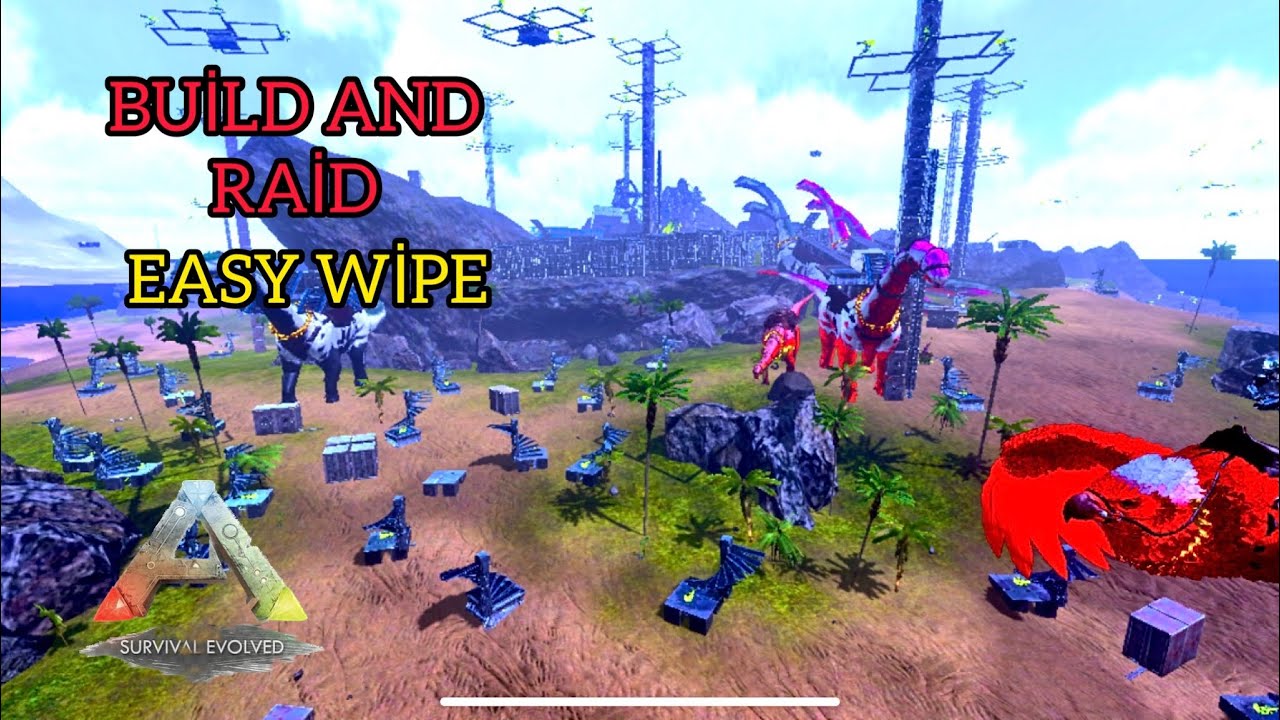 ( ARK MOBİLE ) NEW PVP BUİLD AND RAİD ( LJN vs TNM ) EASY WİPE