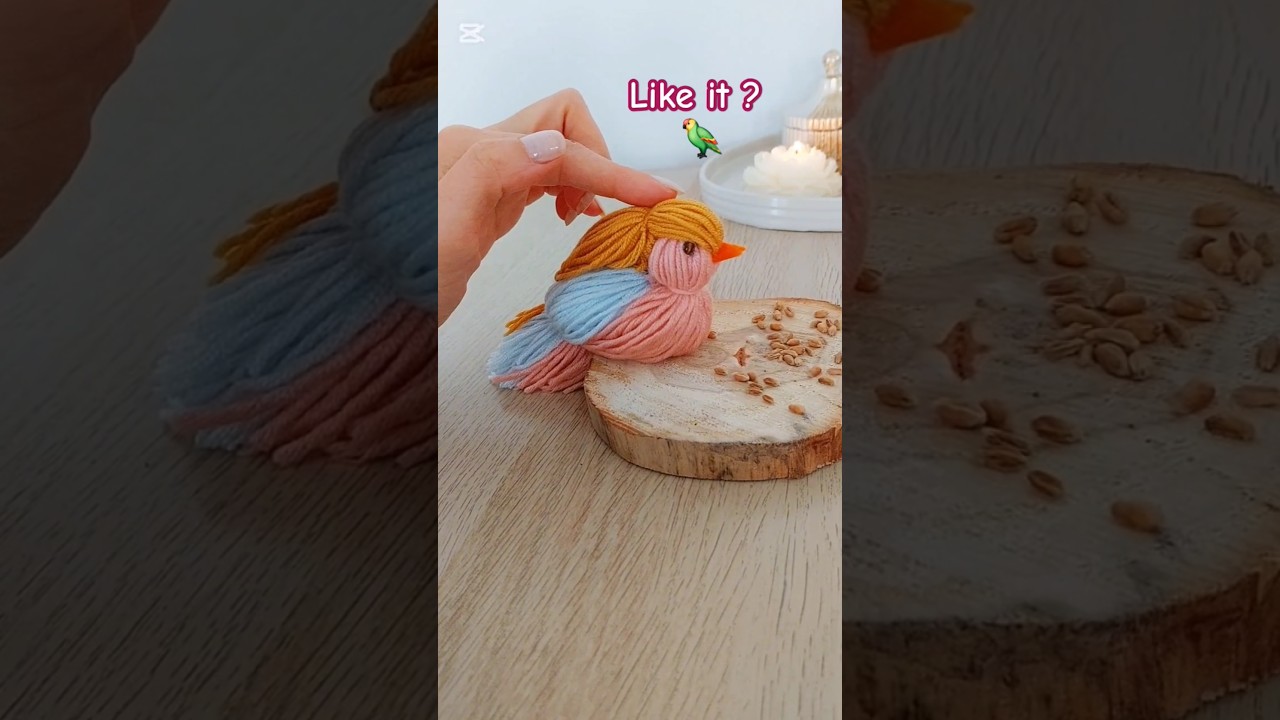 ✨️How To Make Cute Colorful Yarn Bird 🐦 | Easy Craft Idea!