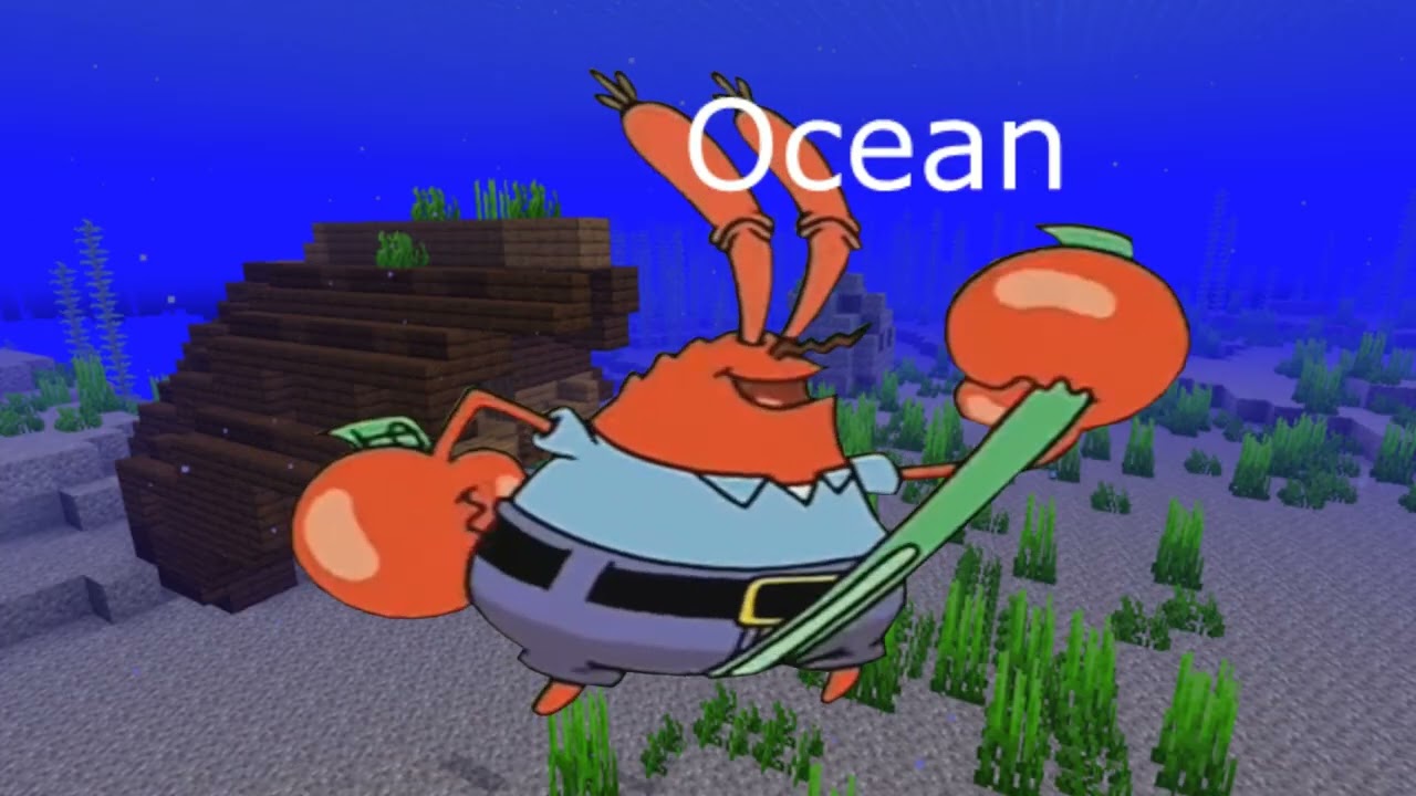 Mr Krabs, Spongebob, and Squidward Dancing in Every Minecraft Biome