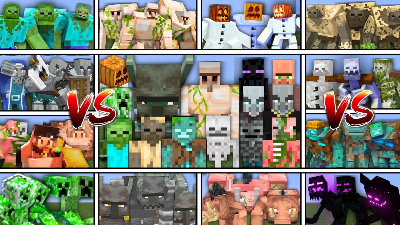 ВСЕ МОБЫ MINECRAFT против ВСЕЙ КОМАНДЫ МУТАНТОВ в БИТВЕ МОБОВ MINECRAFT