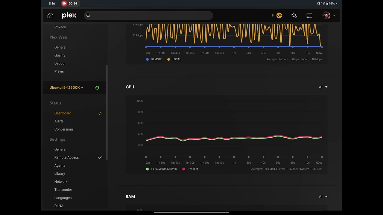 Plex: ASUS 3060 GPU under Ubuntu with 8 tone mapped 4K DoVi HDR10 HEVC Main 10 transcodes to 720p.