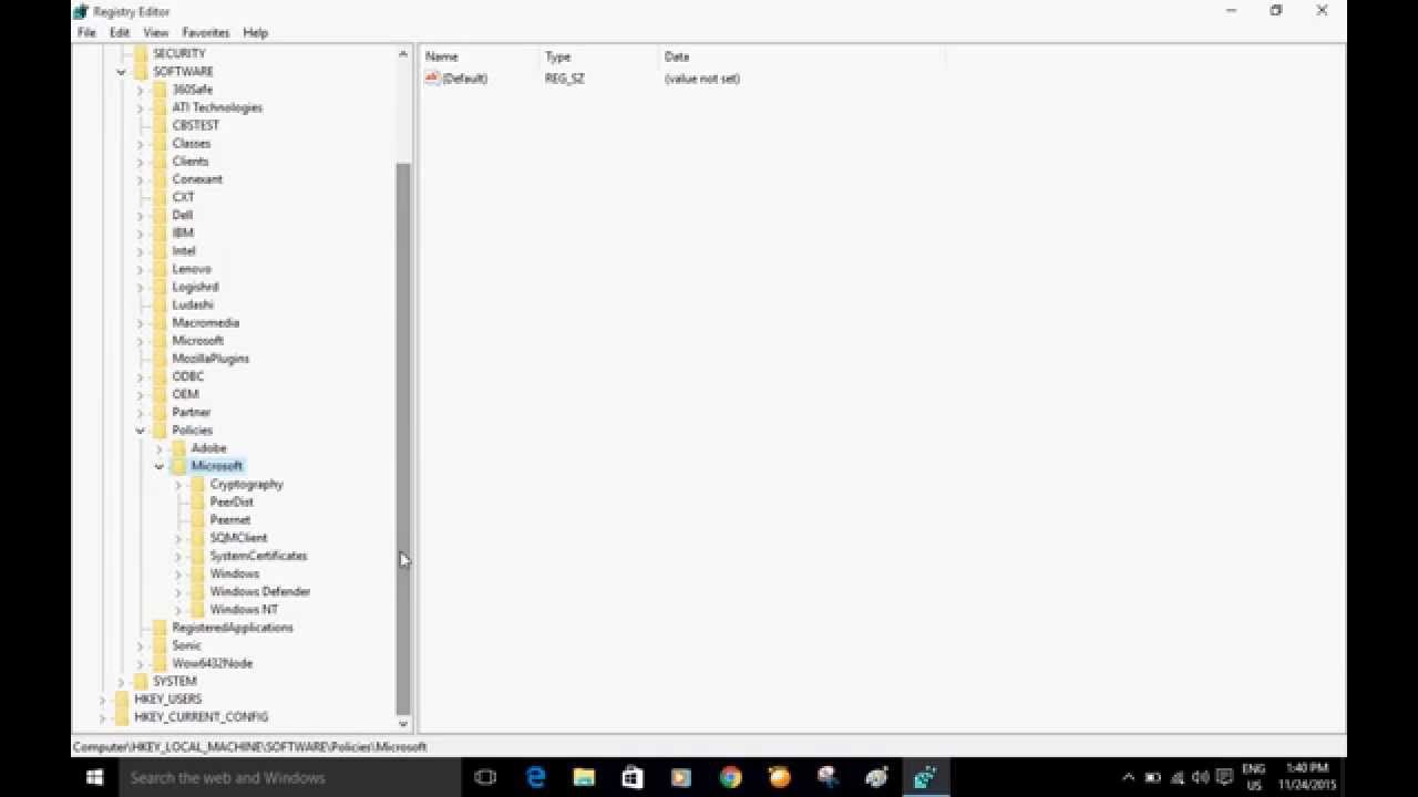 Disabling lock Screen on windows 10 using registry