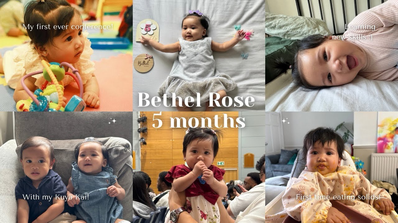 Bethel Rose at 5 months | Weaning 🥕, Rolling Over and First Hotel Experience!
