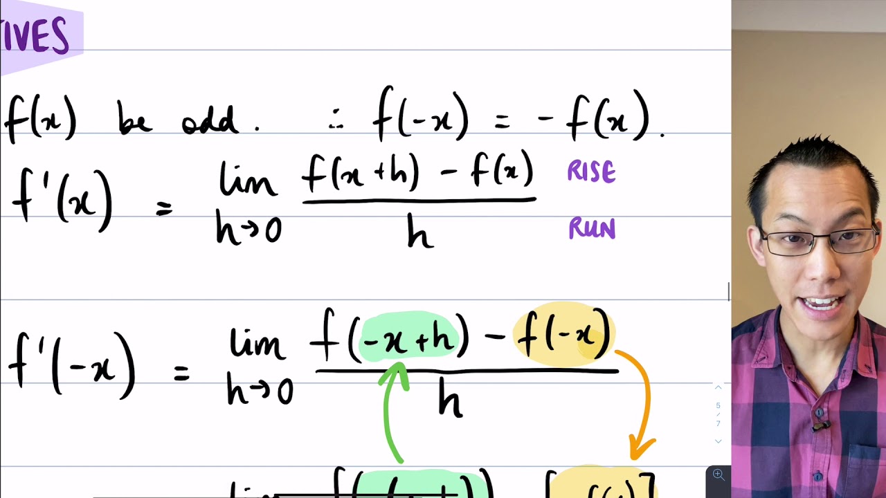 Function Symmetry (4 of 4: Differentiating an odd function)