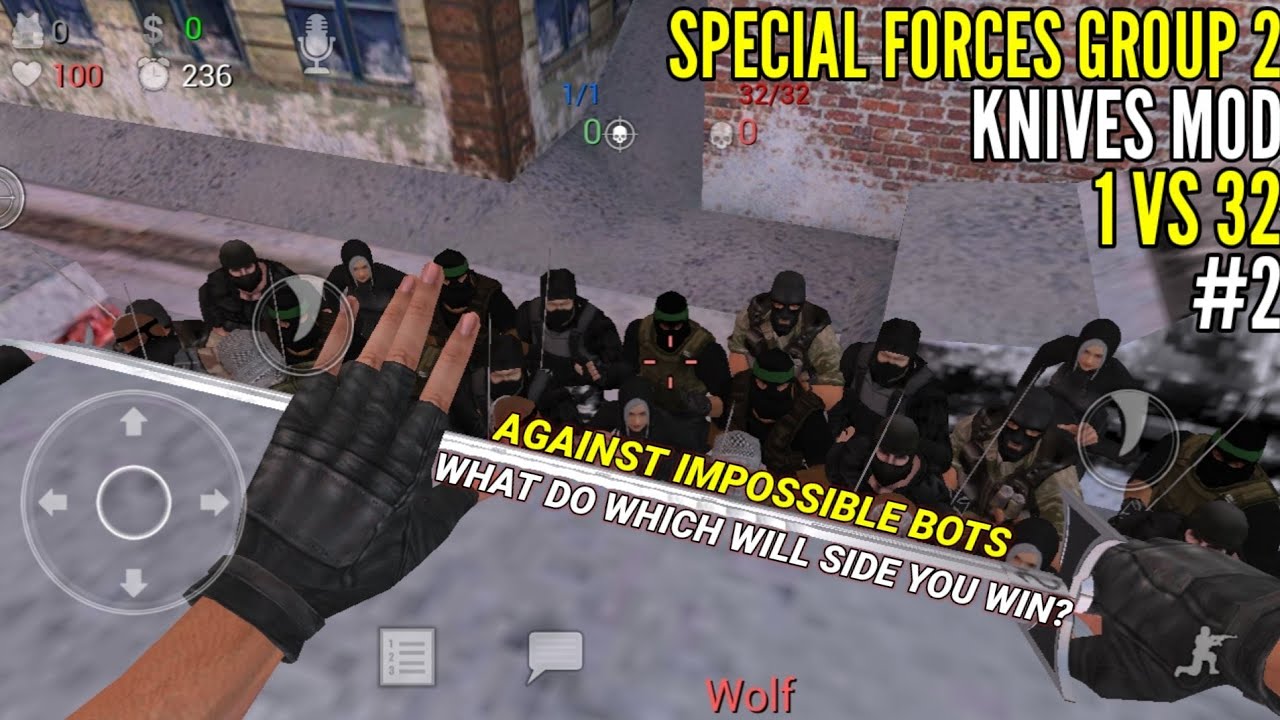 Special Forces Group 2 Knives Mod 1 VS 32 Against Impossible Bots #2
