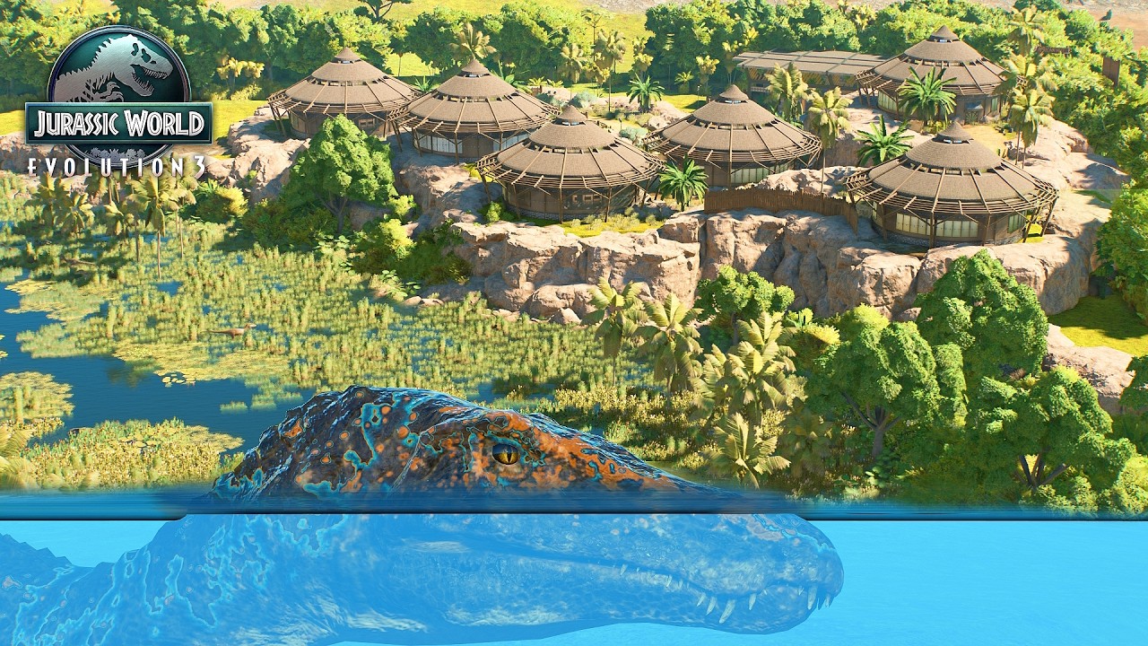 Making a BARYONYX SWAMP & AFRICAN HUTS in Jurassic World Evolution 3! I I Project Park Ep29
