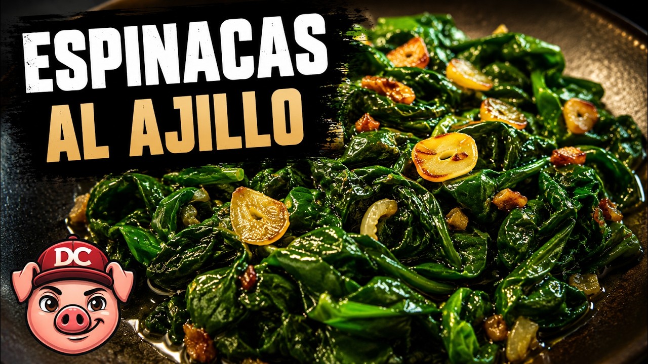 Espinacas Salteadas al Ajillo 🥬 &iexcl;Receta con Espinaca Rehogada!