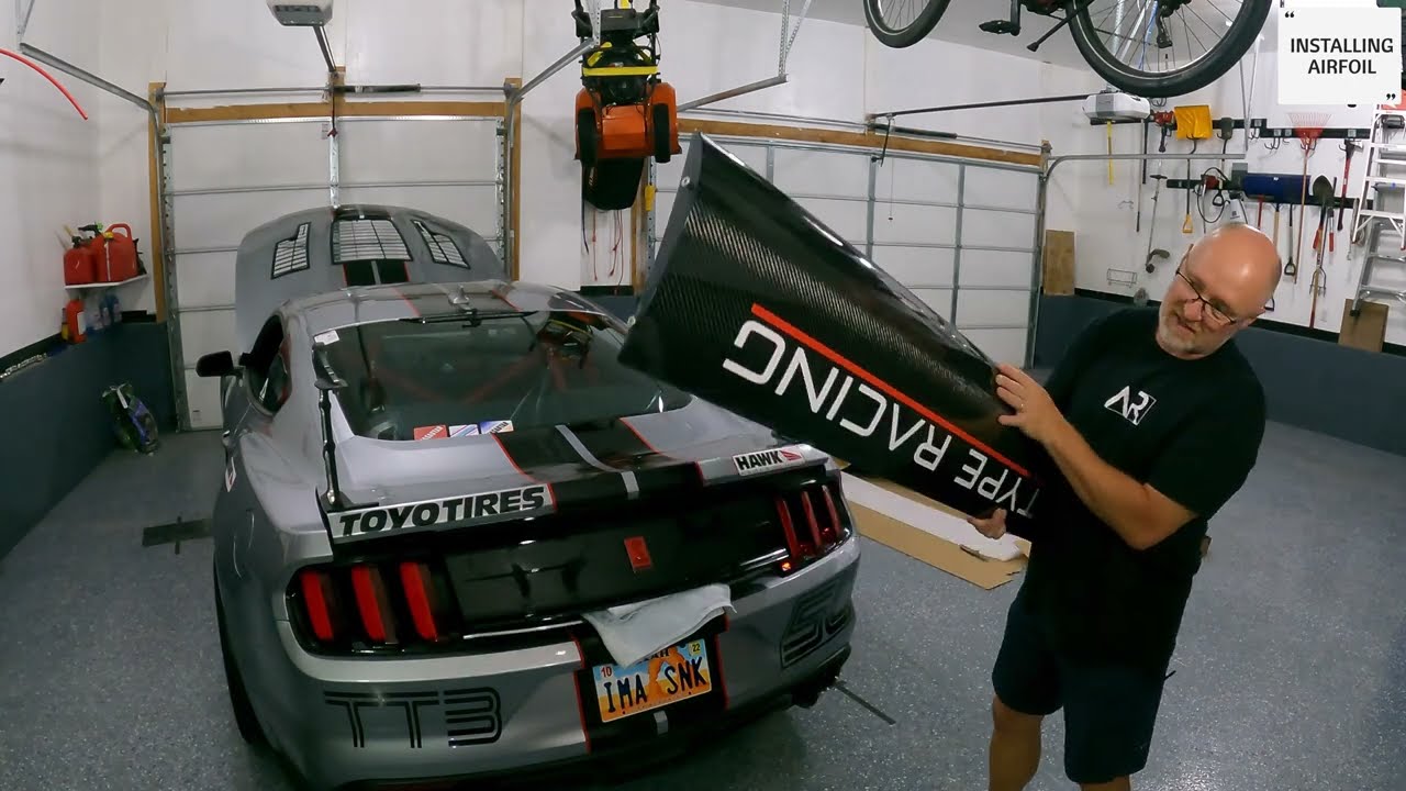 Installing the Archetype Racing Swan neck Spectre Radium Carbon  Wing on the Shelby GT350R Mustang