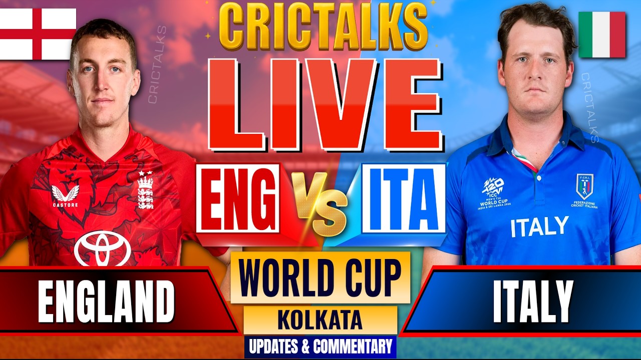 🔴 ENG vs ITA Live Match Today World Cup, 2nd Innings, Cricket Live Scores & Commentary