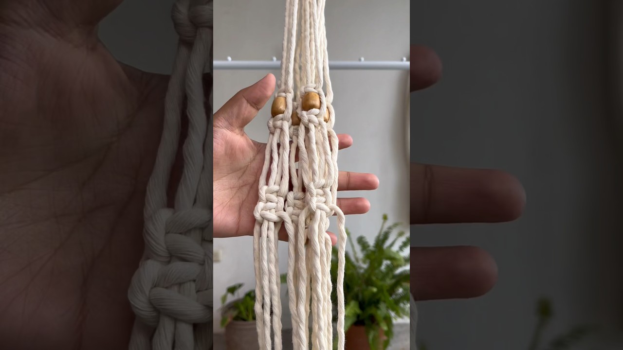 Porta macetas de macram&eacute; 🧵🪴 #macramelove #hechoamano #macramepared