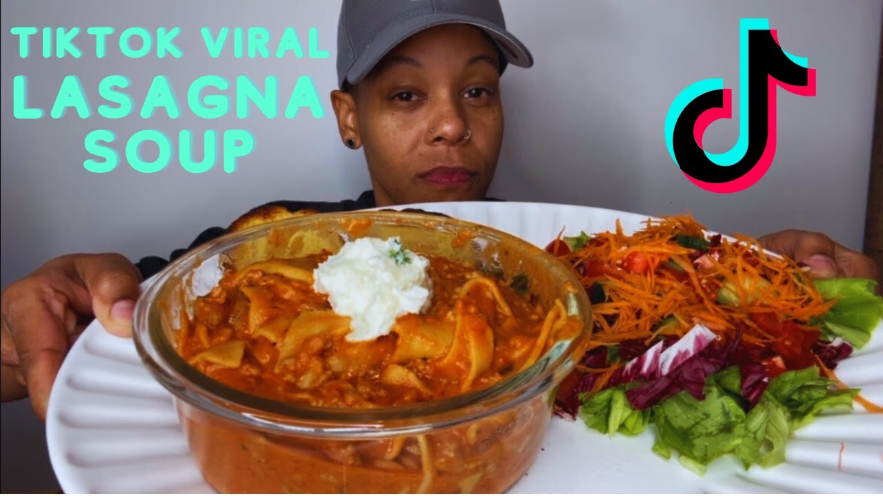 TIKTOK'S VIRAL LASAGNA SOUP MUKBANG