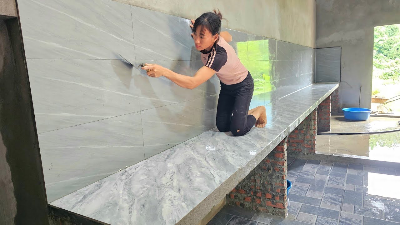 beautiful kitchen countertop tiling skills / Ban Thi Diet