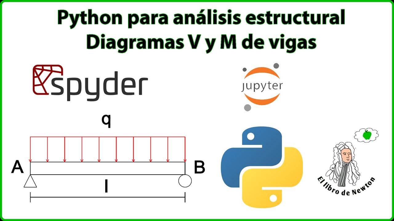 Diagramas V y M para una viga con Python para análisis estructural
