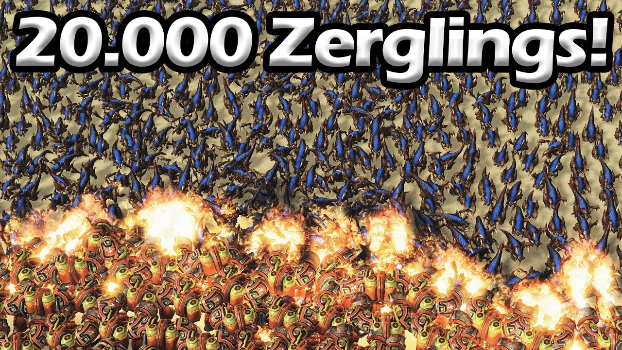 20 000 зерглингов против 200 файрбатов! SC2