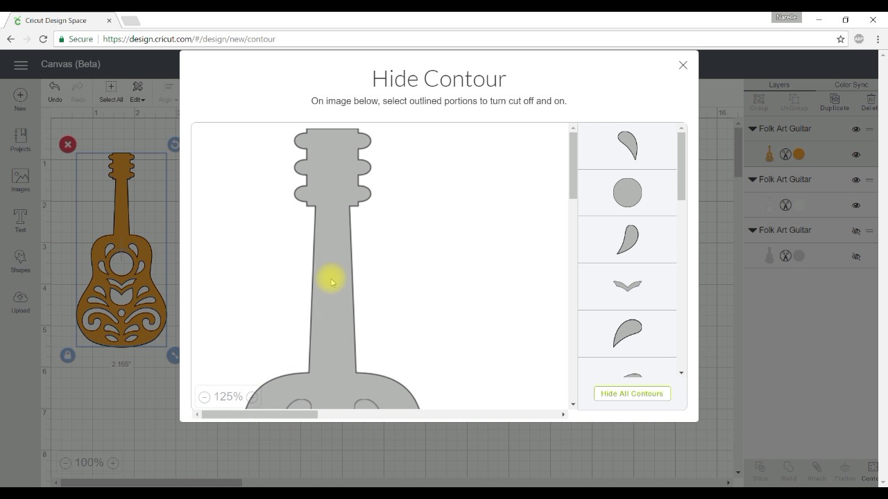 Hide Contour feature in Design Space 3